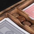 thumbnail image 6 of Sagebrook Home's Mango Wood and Brass 7x5 Cards & Dice Box - Artisan Crafted, Brown, Ideal for Home Entertainers, 6 of 9