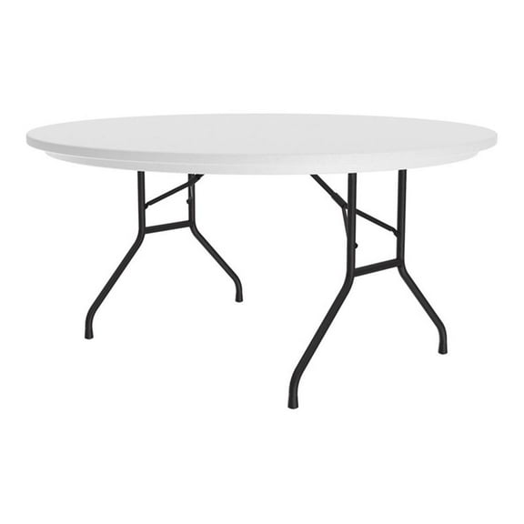 Correll R Series 29x60" Traditional Metal Folding Table in Gray Granite