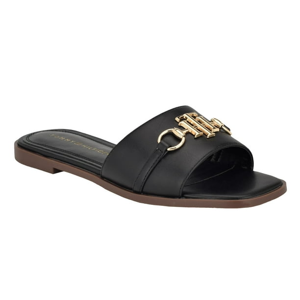 Sandalia Pipper para Mujer Tommy Hilfiger Negra Slip-On