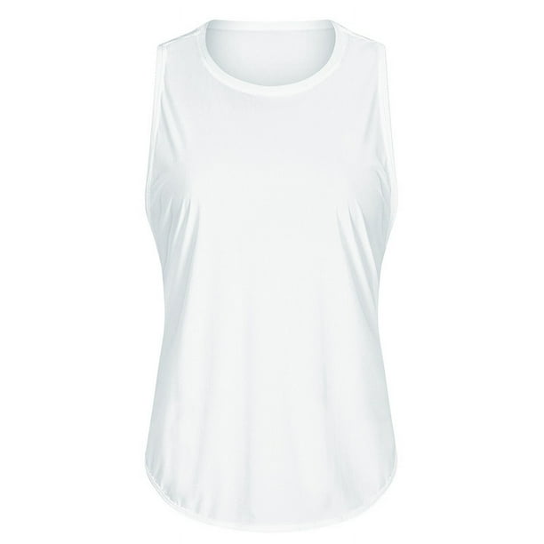 Camiseta de yoga de primavera y verano, blusa sin mangas para mujer, blusa de yoga holgada, transpirable y de secado rápido