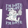 thumbnail image 3 of Alice in Wonderland - I'm Late White Rabbit - Youth Girls Fitted Short Sleeve T-Shirt, 3 of 5