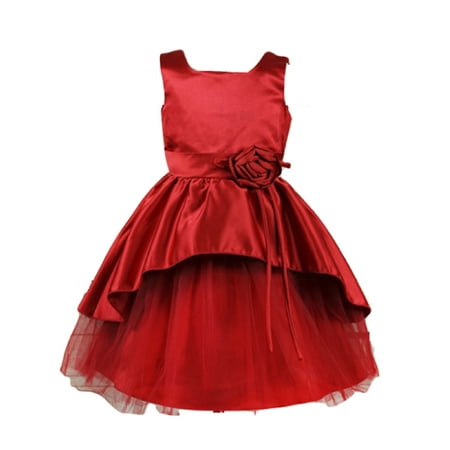 Efavormart Rosy Taffeta Flower Girl Birthday Girl Dress Junior Flower Girl Wedding Party Gown Girls Dress For Wedding Party Events