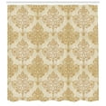 thumbnail image 3 of Ambesonne Vintage Shower Curtain, Baroque Curved Flowers, 69"Wx70"L, Cream Pale Brown, 3 of 3