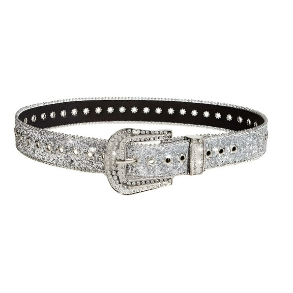 TELOLY Rhinestone Belt Bling Stylish for Girls Eyelet Belt for Trousers Dress Skirt