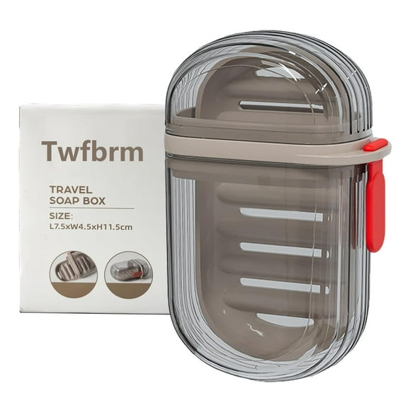 Twfbrm Travel Soap Case, Compact Portable Sealed Soap Box with Lid, Drain Layer Design Soap Bar Holder Leakproof Plastic Soap Container for Bathroom Gym Shower School Camping, Travel Essentials
