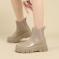 thumbnail image 4 of Botas cortas de goma para mujer, botas de lluvia de PVC antideslizantes, botines cortos impermeables, botas de montar, botines, zapatos de jardín de moda, botas antideslizantes para la nieve, 4 of 6