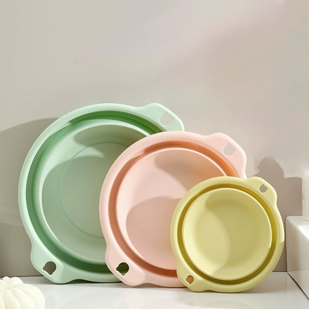 Juego de lavabo de plástico plegable - Recipiente plegable para la lavandería con platos, fregadero portátil de 3 tamaños para ahorrar espacio para cocina, verduras, acampada, viajes, uso en