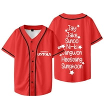 Kpop ENHYPEN Romance Untold Merch Baseball Jacket T-Shirts Cosplay Unisex Fashion Short Sleeve Tee