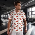 thumbnail image 3 of Wukai Hand Drawn Watermelon Print Men's Short-Sleeved Mesh T-Shirt,Quick-Dry Short Sleeve Workout T-Shirt-6X-Large, 3 of 8