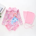 thumbnail image 2 of 6-8 T Kids Swimsuits Girls Long Sleeve Sun Protective Swimsuit with Ruffle Design Full Coverage Rash Guard for Toddlers and Kids, 2 of 6
