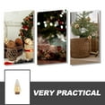 thumbnail image 3 of FRCOLOR Realistic Snow Flocked Mini Christmas Tree with Wood Base and Pine Needles for Beige, 3 of 8