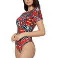 thumbnail image 2 of Easygdp Fire Sign Women'S Waist-Cinching Short-Sleeved Onesie, Olastic Onesiet,Snaps At Bottom,Easy To Put On And Take Off - X-Large, 2 of 9