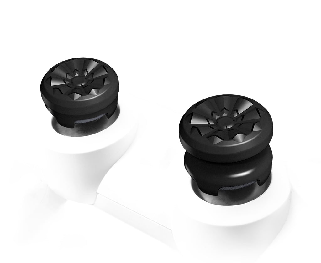 KontrolFreek FPS Galaxy Black for PlayStation Controller PS5 and PS4 - Performance Thumbsticks - 1 High-Rise and 1 Mid-Rise - Galaxy Black