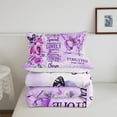 thumbnail image 4 of Erosebridal Purple Butterfly Bedding Queen Comforter Set, Inspirational Quotes Down Comforter, Rose Floral Decor, 3pcs, 4 of 6