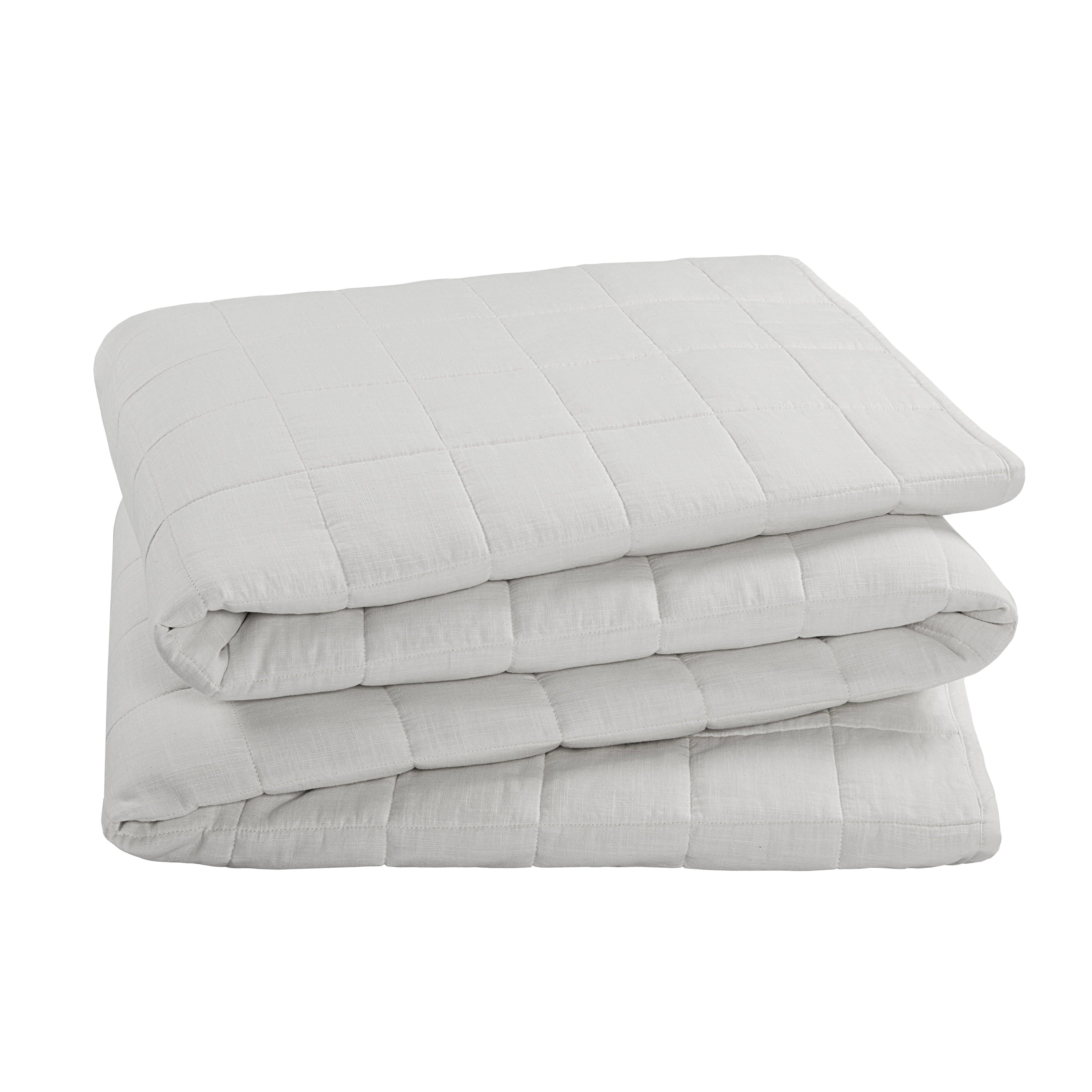 Allswell Cotton Linen Blend Quilt Set, Bleached Linen, Full/Queen