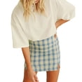 thumbnail image 4 of Blotona Women Plaid Skirts High Waist A-Line Mini Bodycon Uniform Zipper Skirt, 4 of 7