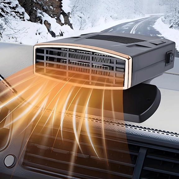 12V 200W Car Heater, Portable Car Heater Plug into Cigarette Lighter, 2 in 1 Fast Heating Defrost Defogger, 360 °Rotatable Handheld Windscreen Defogger Window Defroster for Car