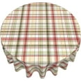 thumbnail image 2 of Fall Buffalo Plaid Tablecloth Round 60 Inch Autumn Thanksgiving Checkered Decorative Table Cloth Washable Wrinkle Stain-Resistant Harvest Farmhouse Table Cover for Party Picnic Dinner, 2 of 6