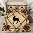 thumbnail image 2 of Homewish Farmhouse Deer Moose Full Size Sheets, Woodland Wildlife Bed Sheets, Western Lodge Cabin Sheet Sets, Luxury Bedroom Decor, 4 Pieces, 2 of 7