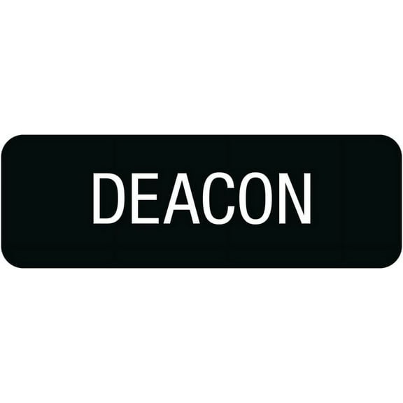 Deacon 1 x 3 Inch Magnetic Name Badge, Black 2 Pack