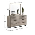 thumbnail image 7 of Roundhill Furniture Alvear Contemporary 6-Drawer Dresser with Mirror, Weathered Gray, 7 of 7