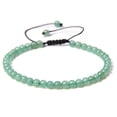 thumbnail image 1 of Nvzi Pulsera de cuentas hecha a mano, pulsera de cuentas finas de 4 mm, pulsera tejida ajustable hecha a mano con cuentas de piedra natural (verde claro), 1 of 5