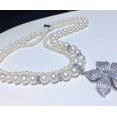 thumbnail image 2 of K-KED 2 strands white 5-6mm 9-10mm cultured freshwater Pearl Necklace 18inches, 2 of 5