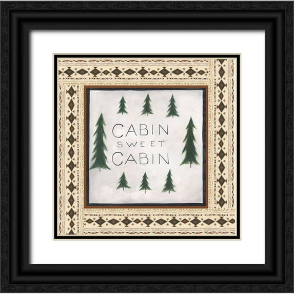 Shamp, Cindy 15x15 Black Ornate Wood Framed with Double Matting Museum Art Print Titled - Tribal Cabin