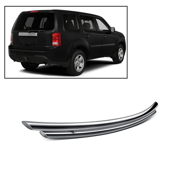 Black Horse Rear Bumper Guard Double Layer Stainless Steel Compatible with 2009-2015 Honda Pilot-8HO5SS-DL