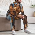 thumbnail image 6 of KLL Blue Sky White Cloud Eagle Sleepwear Mens Flannel Pajamas,Long Cotton Pj Set, 6 of 7