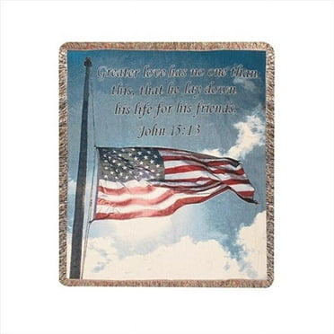 Manual Woodworkers and Weavers  A Salute To Our Soldiers Tapestry Throw Blanket 50 X 60 in.