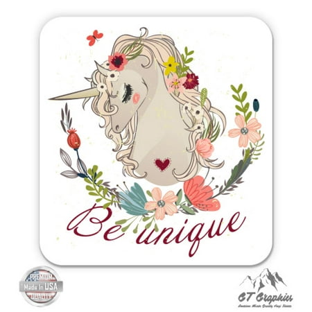 Be Unique Unicorn - 5" Vinyl Sticker - For Car Laptop I-Pad - Waterproof Decal