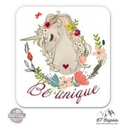Be Unique Unicorn - 5" Vinyl Sticker - For Car Laptop I-Pad - Waterproof Decal