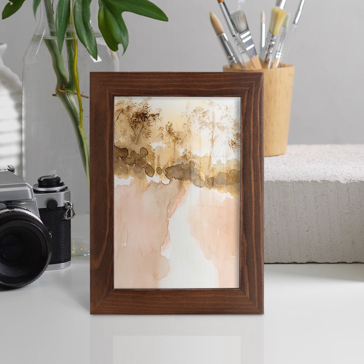 Sun Kissed Earth I - Framed Print w/glass - Chestnut