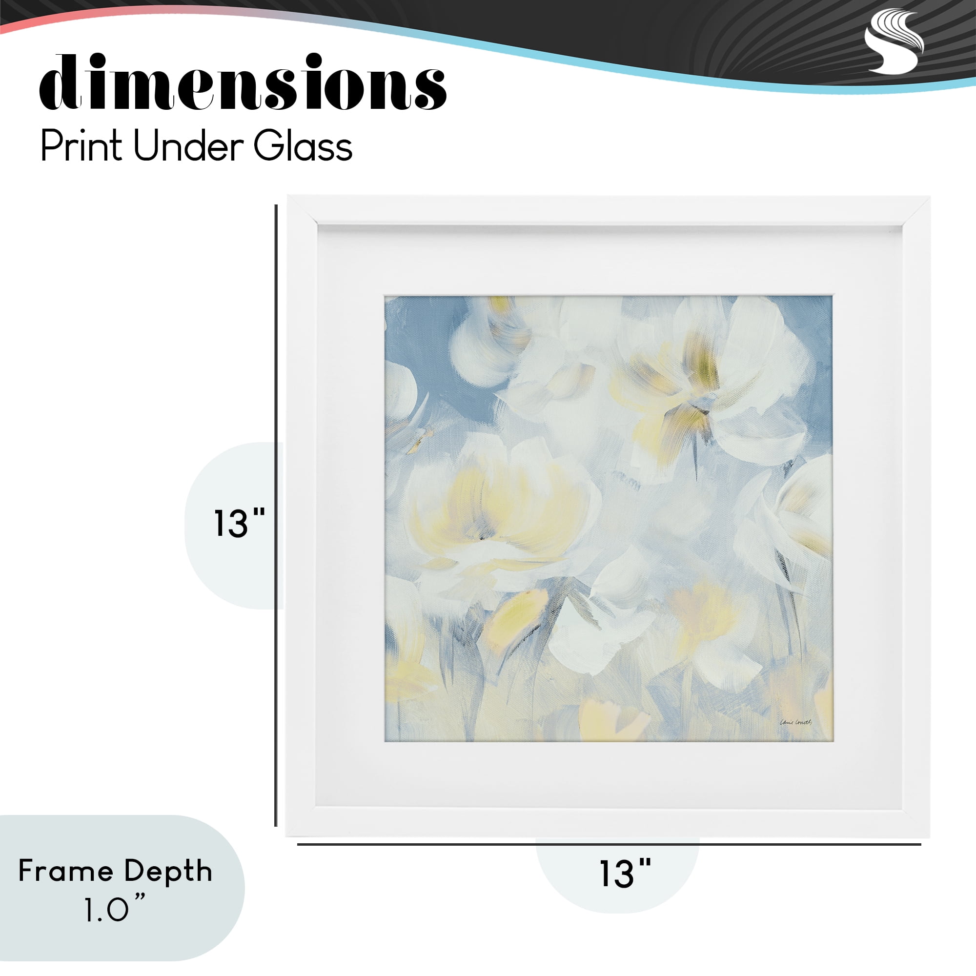Stupell Industries Soft & Gentle Flower Field White Framed Print Under Glass, design by Lanie Loreth