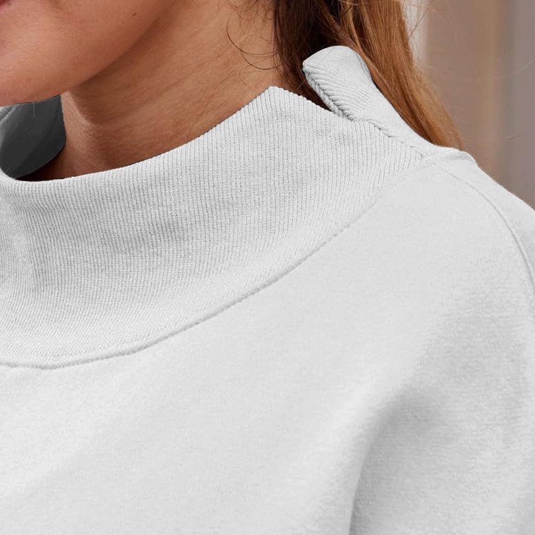 nerohusy Mock Neck Sweatshirt Womens Fall Oversized Turtleneck