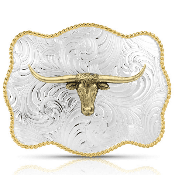 Montana Silversmiths Scallop Swirl Longhorn - Acc Buckle  - 50510-767H