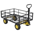 thumbnail image 2 of Amkui Heavy Duty Steel Garden Cart 500/900/1200 Lb Capacity, Utility Garden Trailer, 3 in 1 Pullable Garden Wagon for Gardening Soil/Tools/Plant Transport, 2 of 10