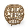 thumbnail image 1 of Mesa auxiliar de exterior Benzara, 50 cm, tejido de mimbre marrón claro, 1 of 5