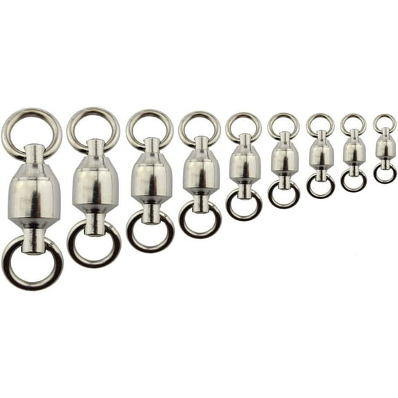 20pcs High Strength Rolling Swivel Ball Bearing Fishing Swivels Accessory Fishing Strong Welded Rings Connectors (20pcs 3#)