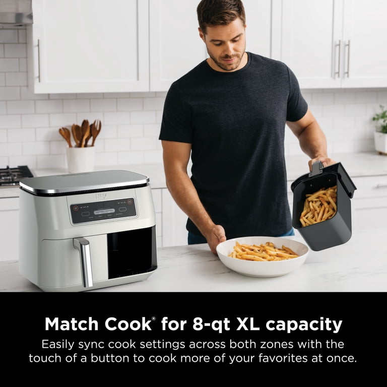 Ninja Foodi Air Fryer 8-Qt, DualZone FlexBasket, 4-in-1, Smart