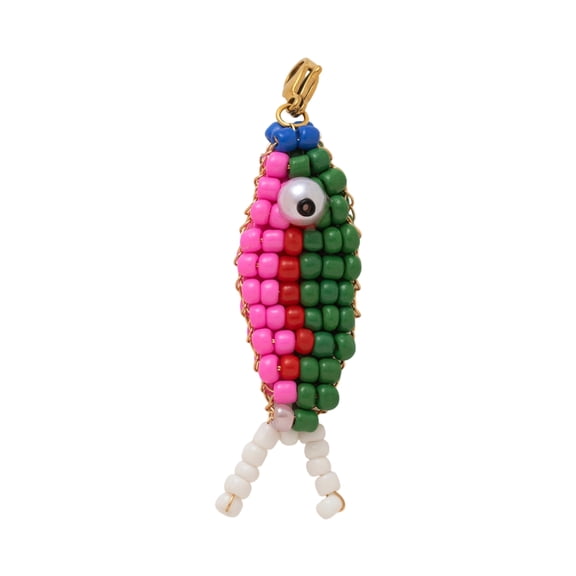 Handmade Beaded Fish Shape Keychain Key Holder For Backpacks Purses Bag Charm