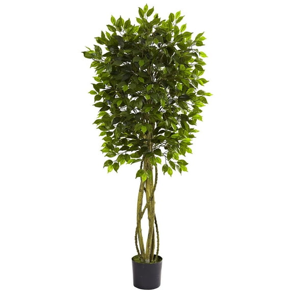Nearly Natural 5.5' Ficus Artificial Tree UV Resistant (Indoor/Outdoor)