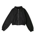 thumbnail image 5 of iHPH7 Suede Jacket Women Athletic Jacket Women Cropped Jacket Womens Jackets Casual Zip Up Jacket Casual Outerwear Workout Jackets for Woman Black XL, 5 of 9