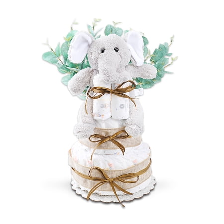 Alder Creek Gift Baskets Wild About Baby Two Tier Diaper Cake (36 Pieces)