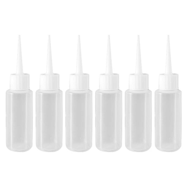 6 uds botella vacía recargable botella exprimible de plástico botellas de boca puntiaguda de 50ml