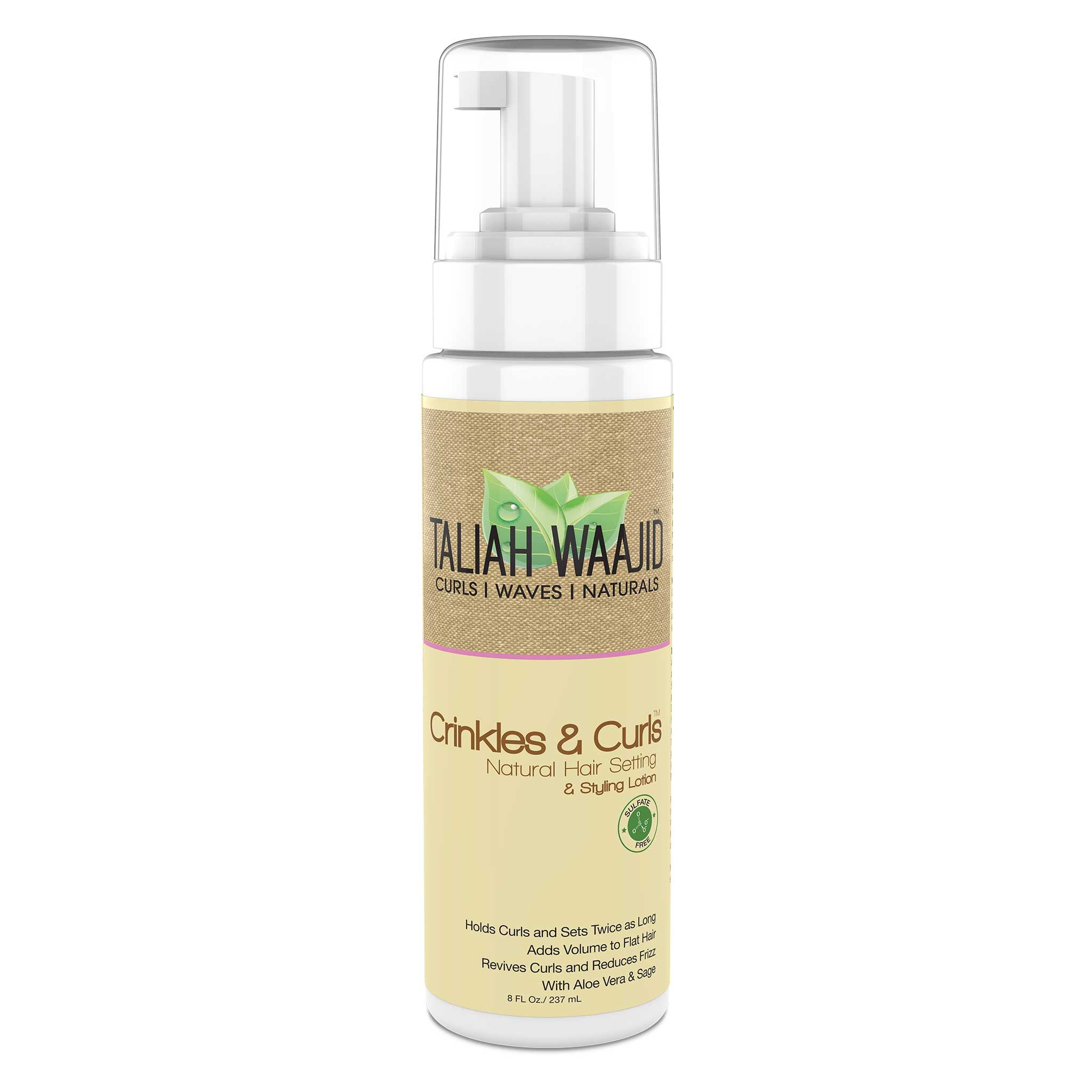 Taliah Waajid Curls Waves Natural Crinkles & Curls 8oz This setting lotion dries fast, won