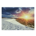 thumbnail image 1 of Landscape Cutting Board, Snowy Sunny Mountains Spring Season Theme Picturesque Nature Photography, Decorative Tempered Glass Cutting and Serving Board, in 3 Sizes, by Ambesonne, 1 of 2