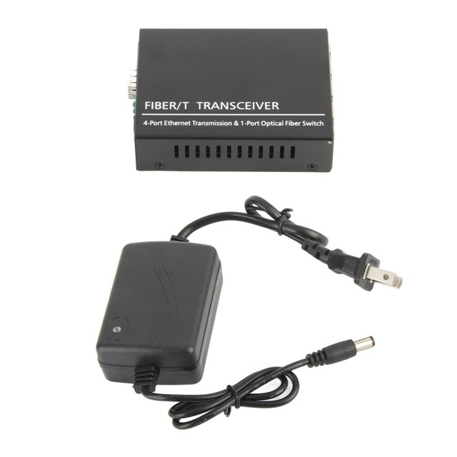 Convertidor de medios de fibra SFP 1 puerto óptico 4 puertos eléctricos Conmutador de fibra Ethernet de puerto RJ45 de hasta 120 km Enchufe estadounidense de 100 a 240 V