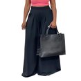 thumbnail image 1 of Pantalones De Pierna Ancha Pantalones de pierna ancha para mujer Pantalones sueltos casuales de moda Pantalones sólidos (Negro XXL) Ygjytge para Mujer Negro T S, 1 of 9